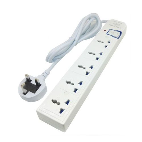 Versatile power strip with individual switches, essential for office equipment management