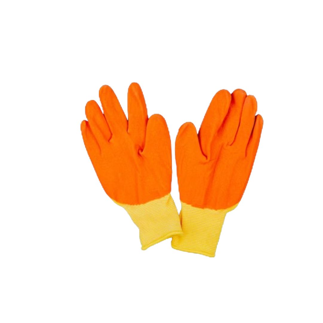 Orange and Yellow coloure Safety Gloves-Safety Product Supplier in Qatar=Azrin Trading